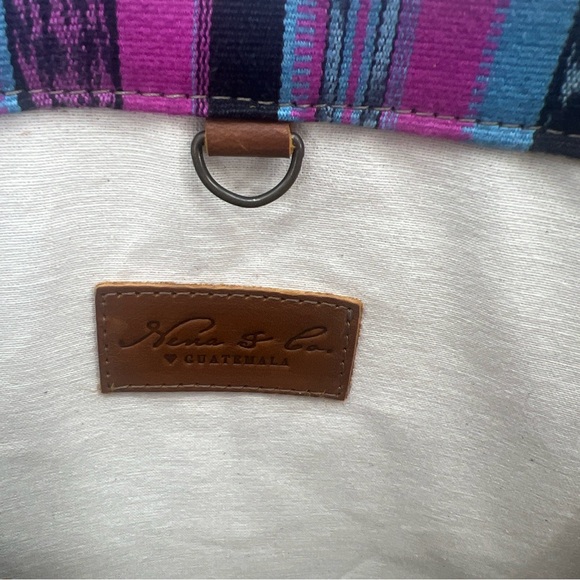 Nena & Co. 13in x 17in One Of A Kind Guatemala Travel Tote Bag Purple,blue,blk - Picture 6 of 12